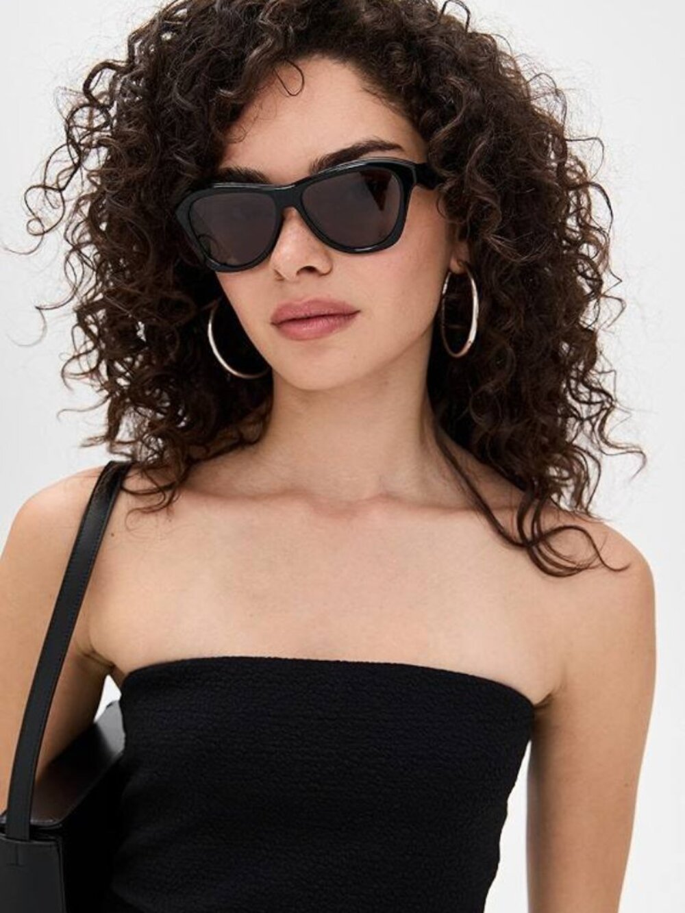 Jacquemus PALMIER JAC/59 C1 Cat Eye Sunglasses - Shiny Black / Grey - Picture 2 of 10